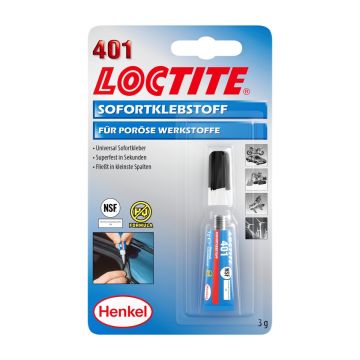 LOCTITE 401, 3 g blistera iepakojumā