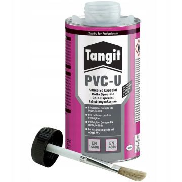 TANGIT PVC-U līmes &ndash; cauruļvadu līmes Caurspīdīga kārba ar otu, 500 g